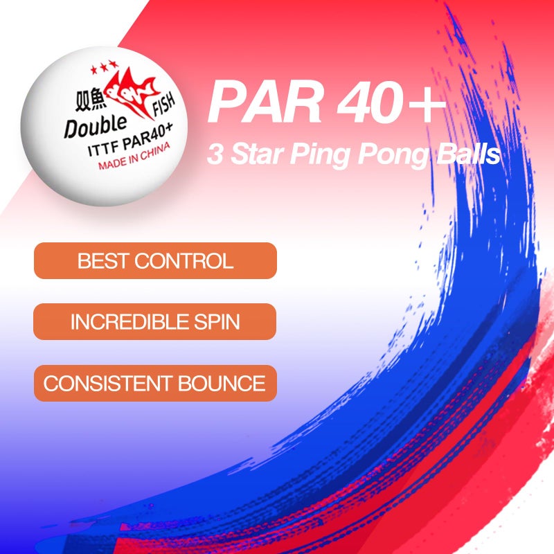 DOUBLE FISH 3-Star Table Tennis Balls for 2024 Games in PAR - White 40+ ABS Balls - High Performance & Ultimate Durability Ping Pong Balls 6 Pack - Image 3